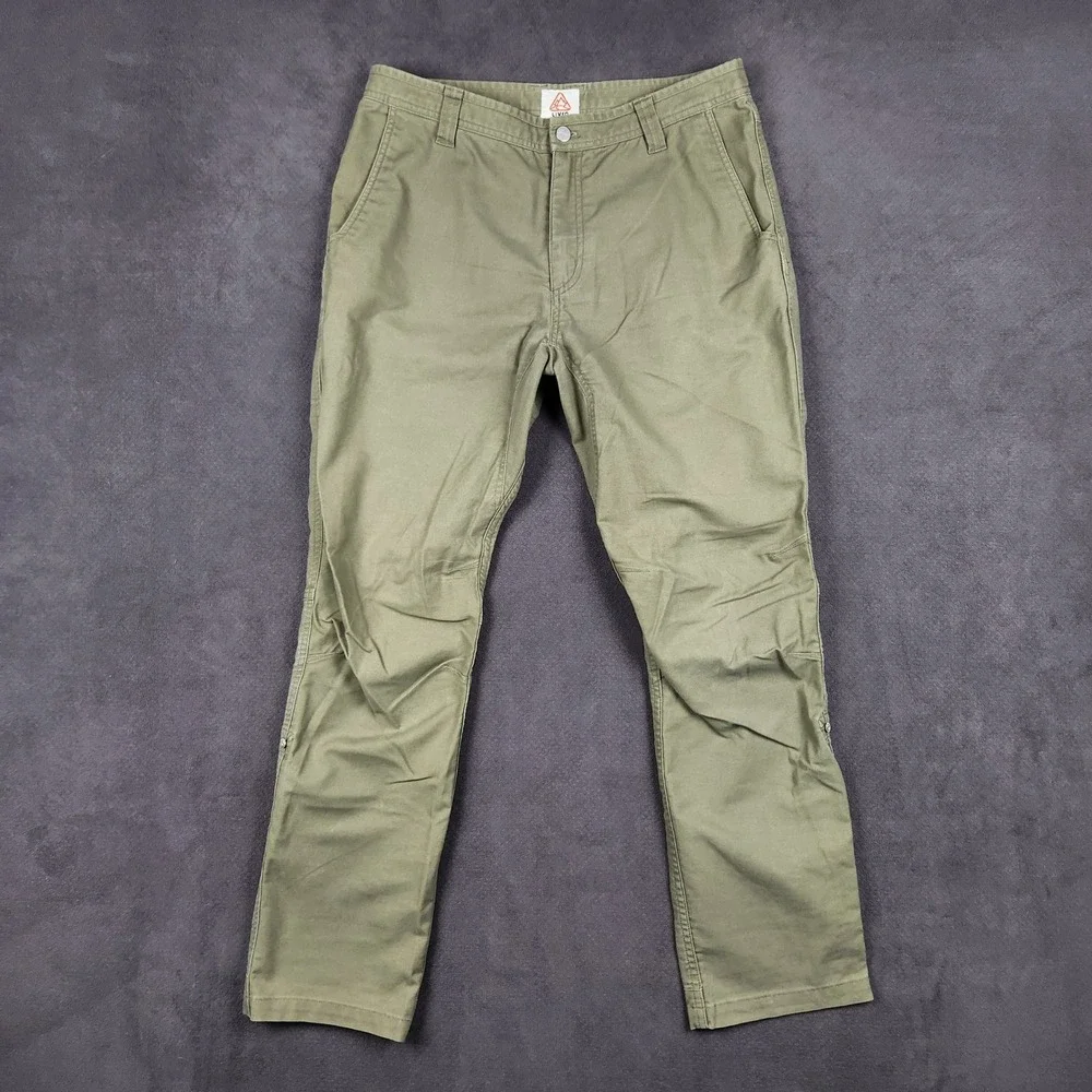 LIVSN Flex Canvas Pants V3 Mens 34x32 Olive Green Organic Cotton Blend Outdoor
